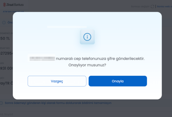 PayTR telefon onayı ekranı