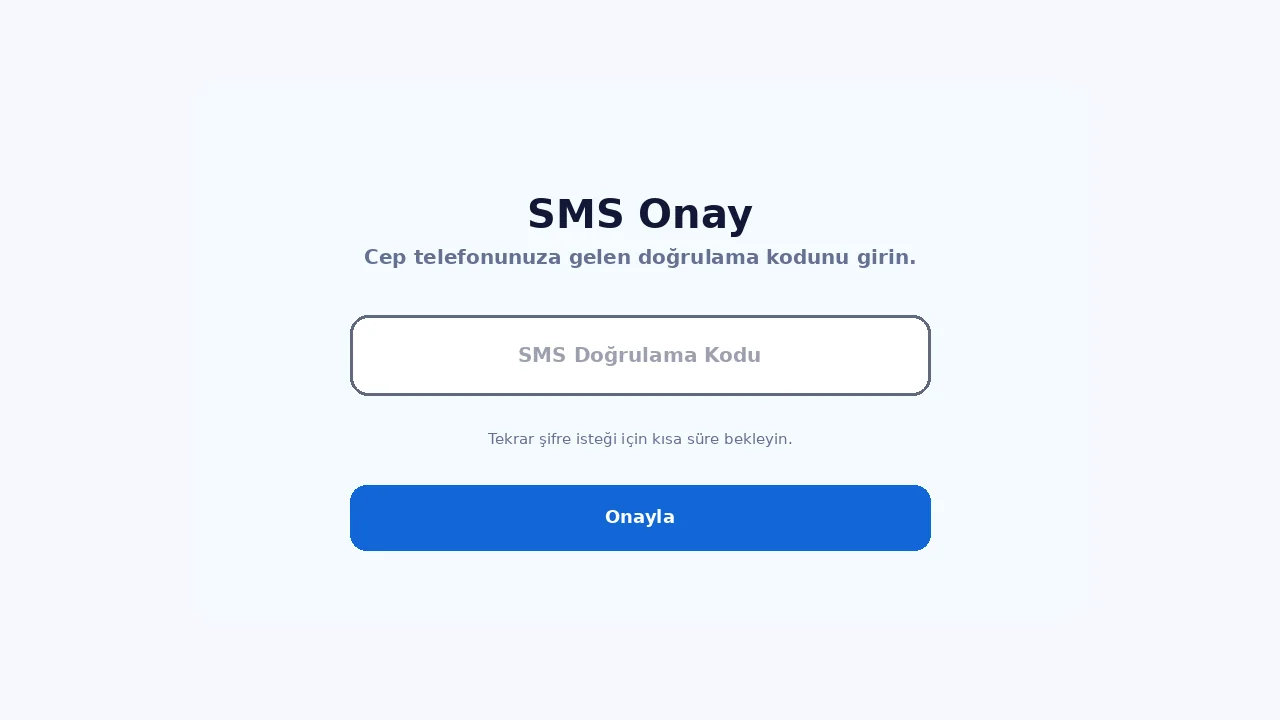 PayTR SMS doğrulama kodu örnek ekranı
