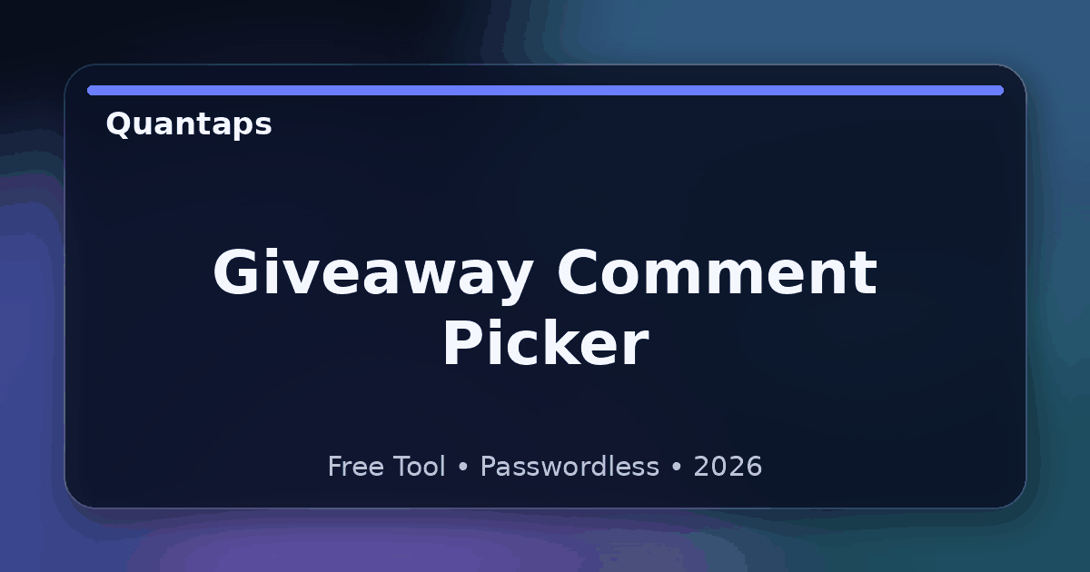 Giveaway Comment Picker