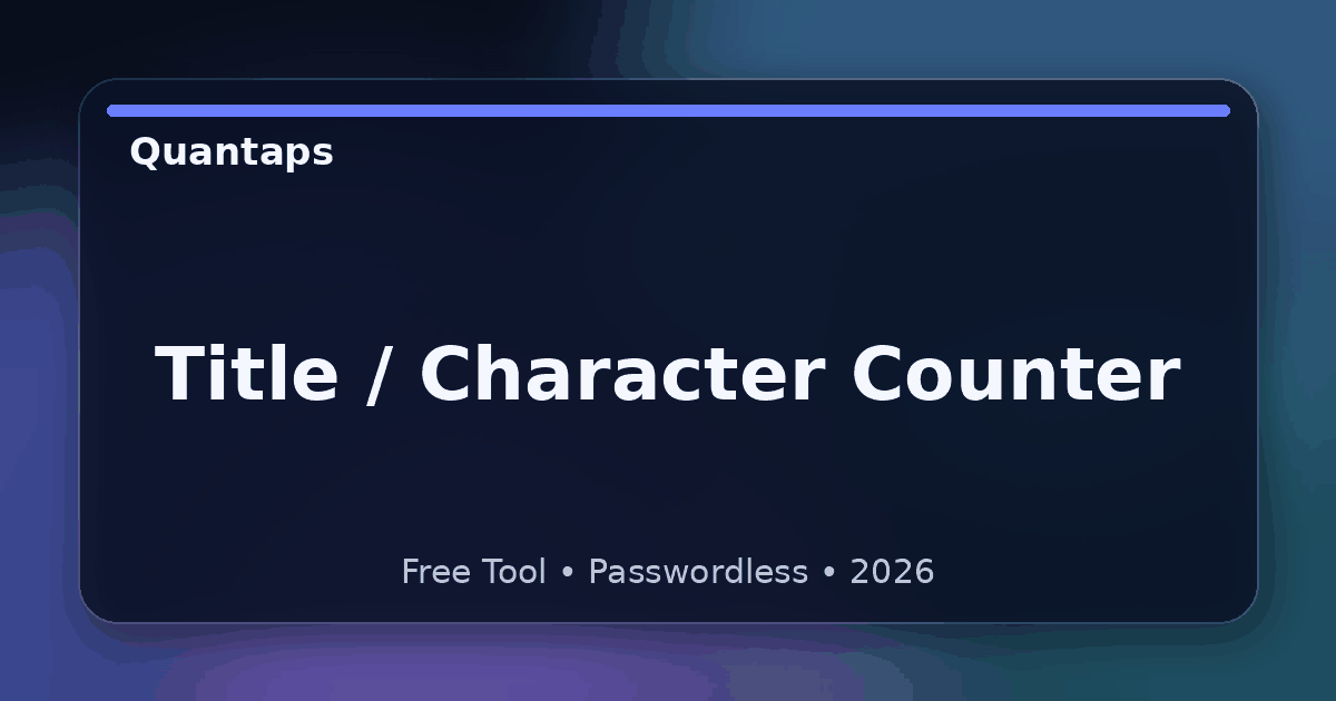 Title / Character Counter