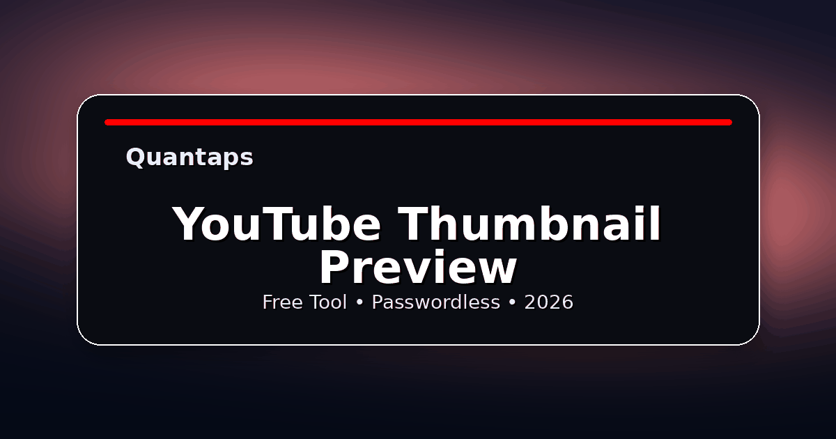 YouTube Thumbnail Downloader & Previewer
